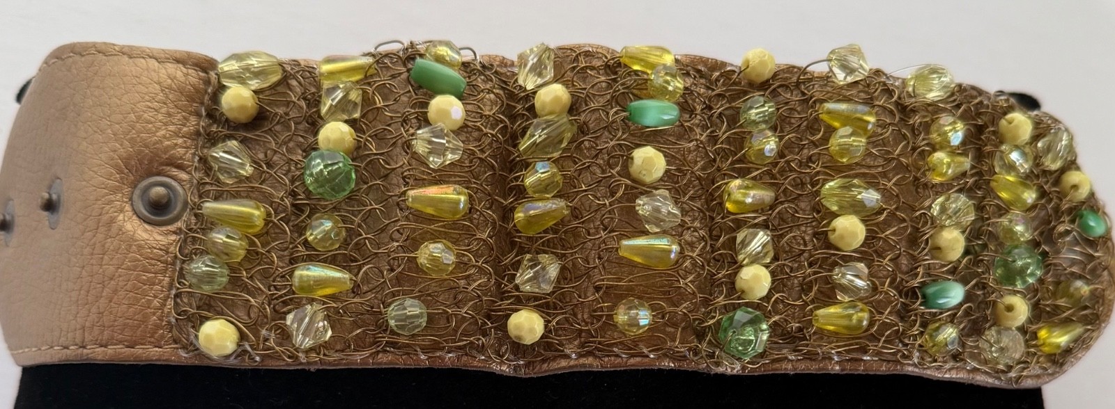 Mixed Media Beaded Cuff Bracelet