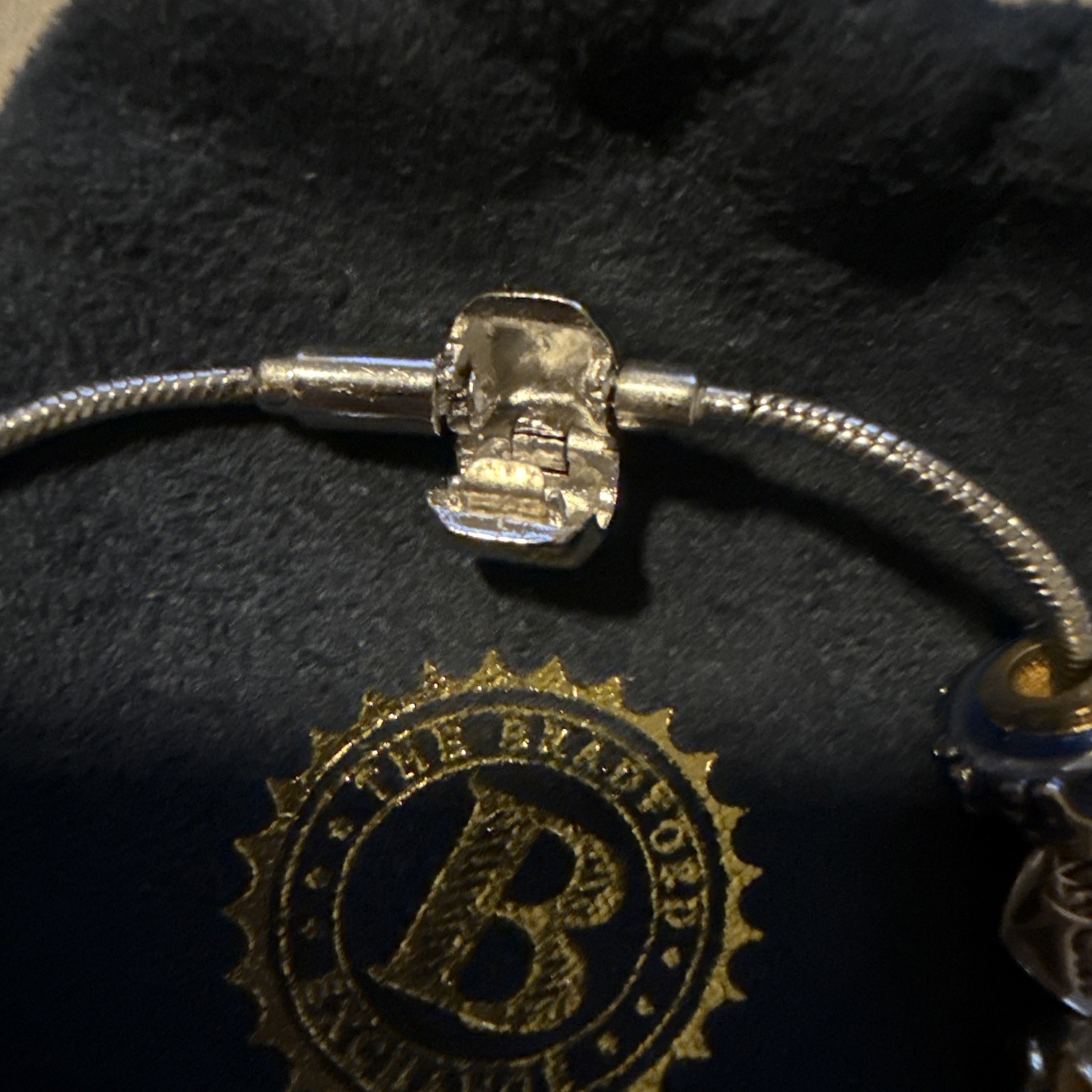 Bradford Exchange Cat Theme Charm Bracelet Gold/Silver Tone & Blue Purr Love