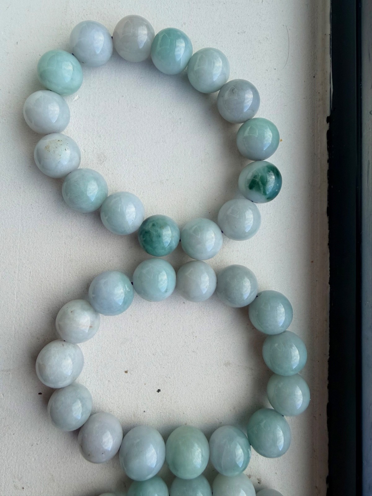 Burma jadeite bracelet 13m type A green purple red splash Burmese jade 翡翠缅紫绿