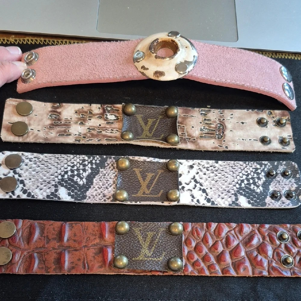 PI Artisan Leather Cuff Bracelets – Set of 4