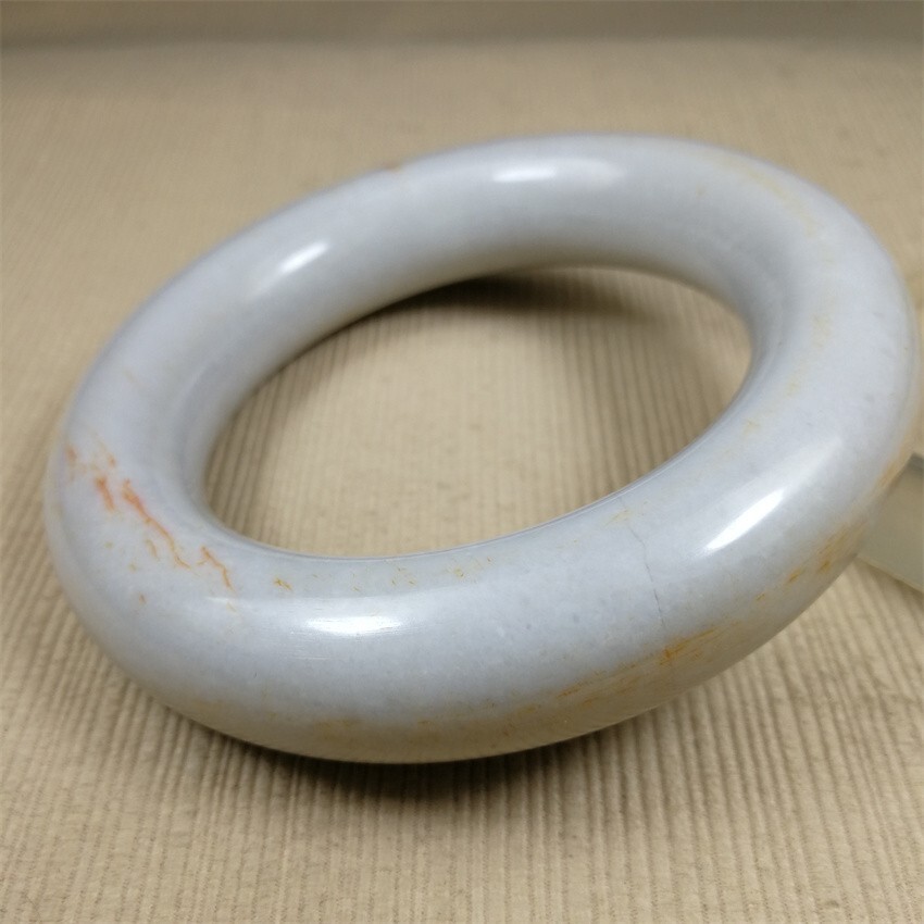 64.6MM China Ancient Red White NATURAL HETIAN Jadeite Jade Bracelet Bangle
