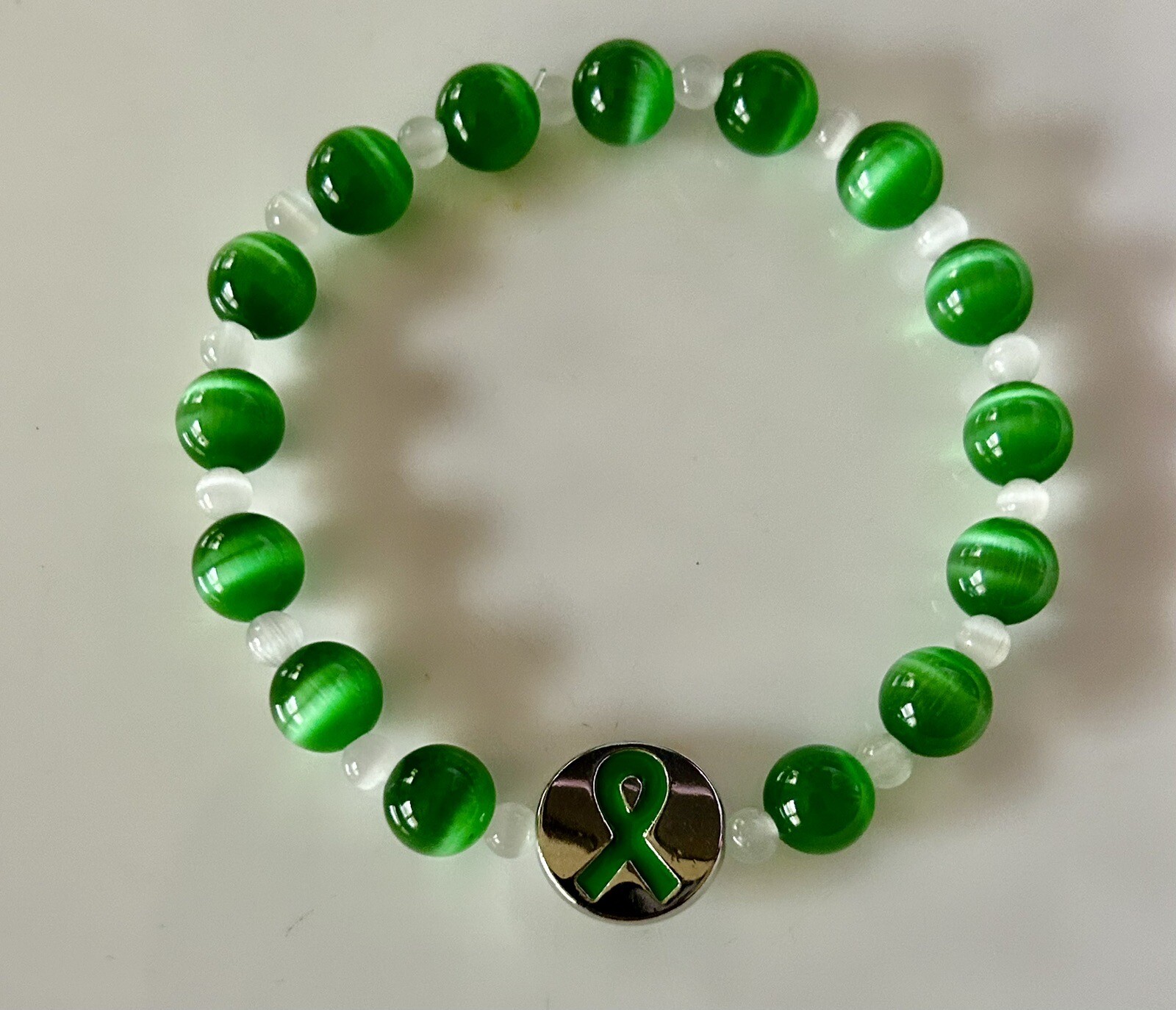 Lyphoma, Kidney And Lyme Disease Green Ribbon Awareness Stretch Bracelet SALE!