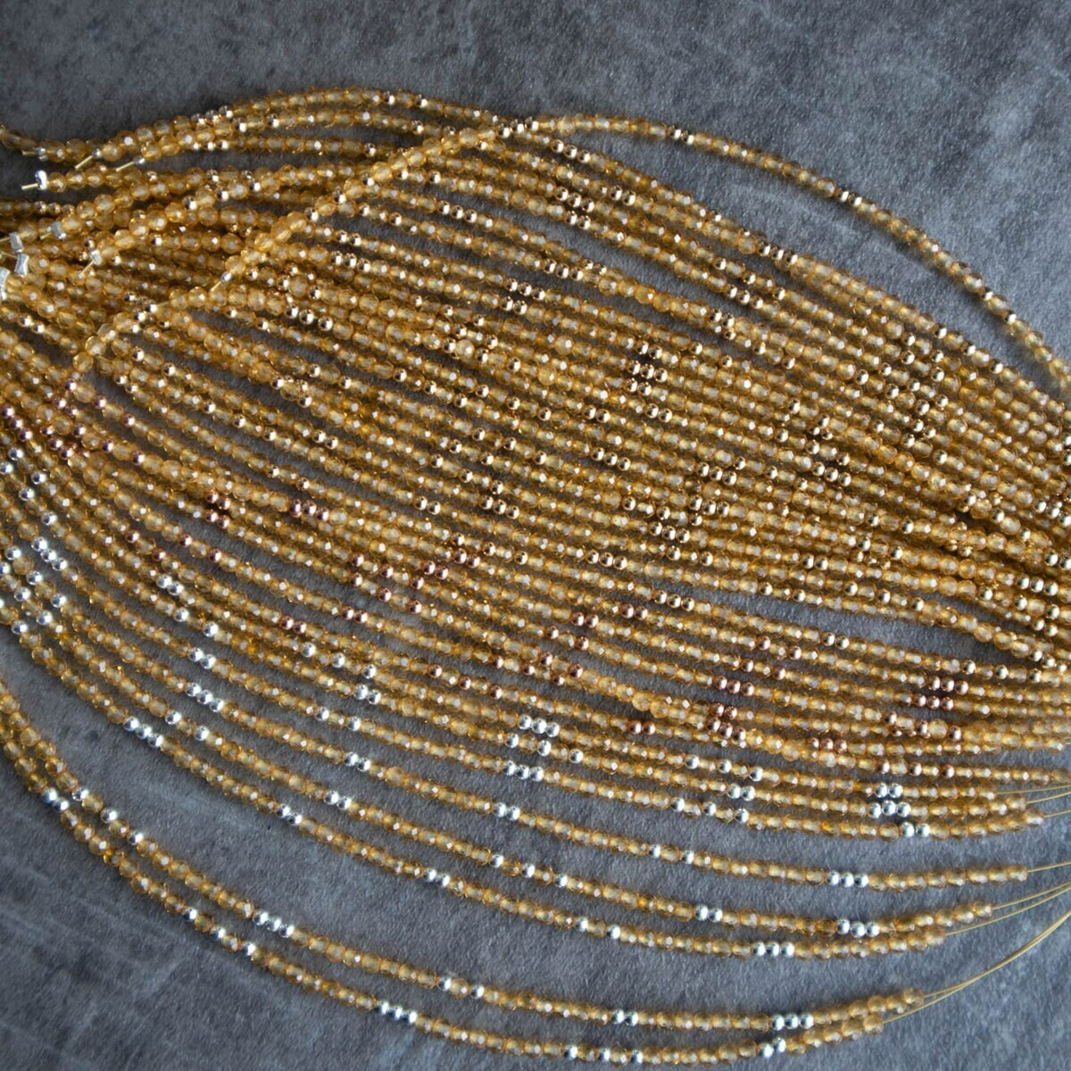 Natural Citrine Stone Dainty Bracelet 2mm Yellow Crystal Bracelet Minimalist