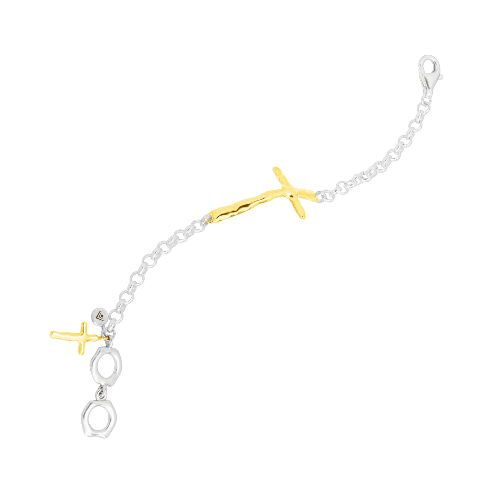 SILPADA In Good Faith Cross Bracelet in Sterling Silver & Gold