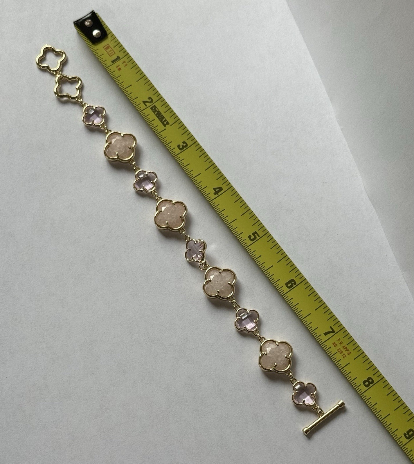 Eyecandy Los Angeles Pink Clover Brass Double-Sided Bracelet New