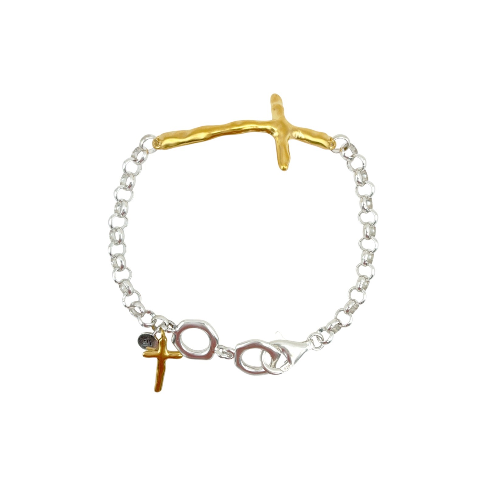 SILPADA In Good Faith Cross Bracelet in Sterling Silver & Gold