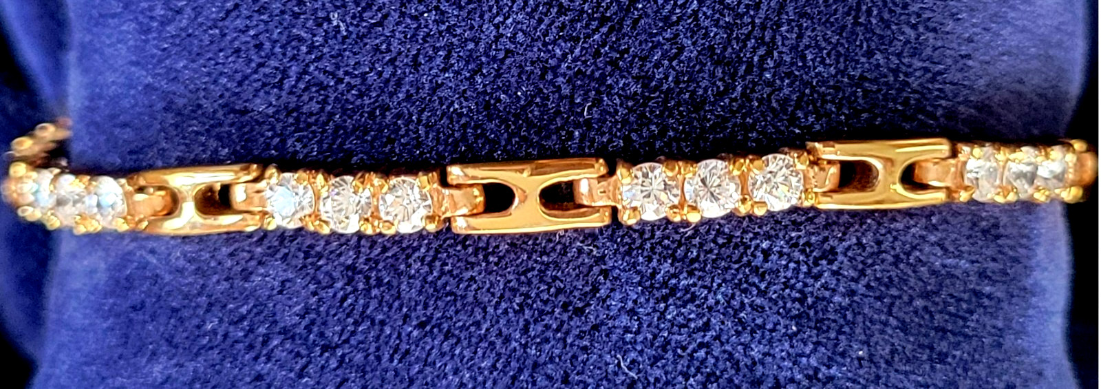 VTG Roman Gold Tone CZ Tennis Bracelet NWT