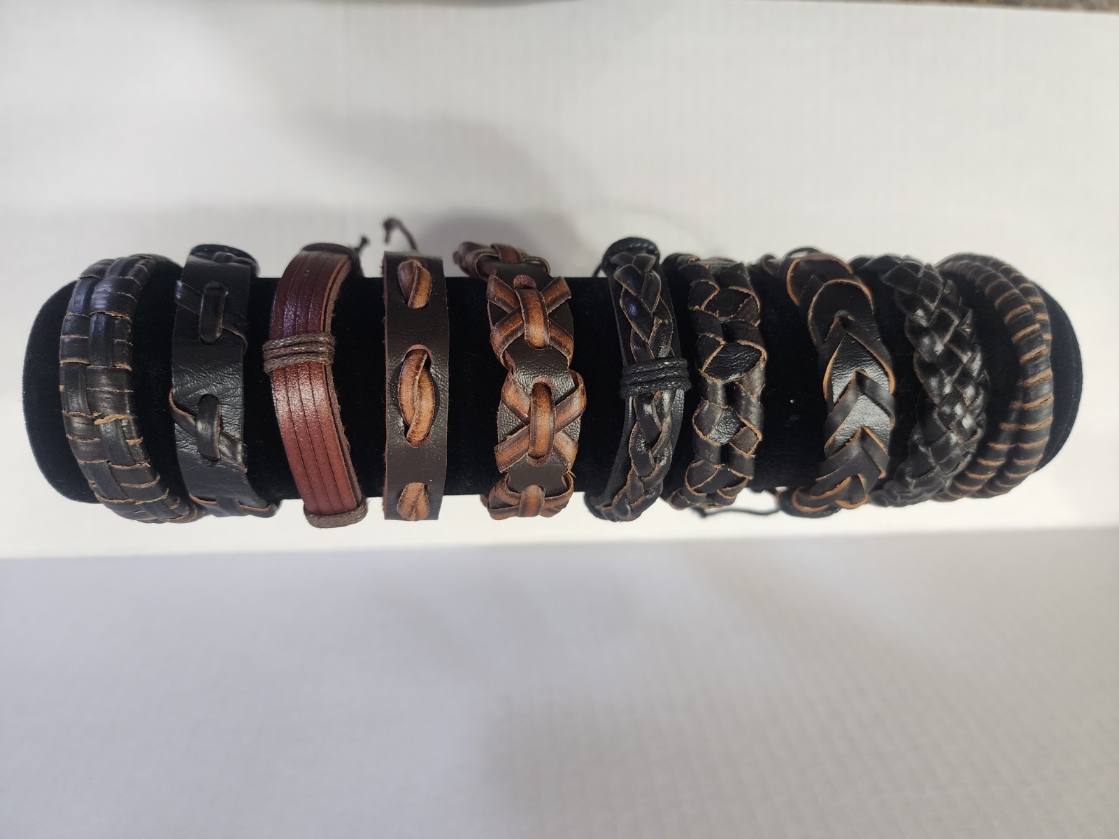 Vintage Braided Pu Leather Assorted Bracelets For Men And Women Lot Of 10