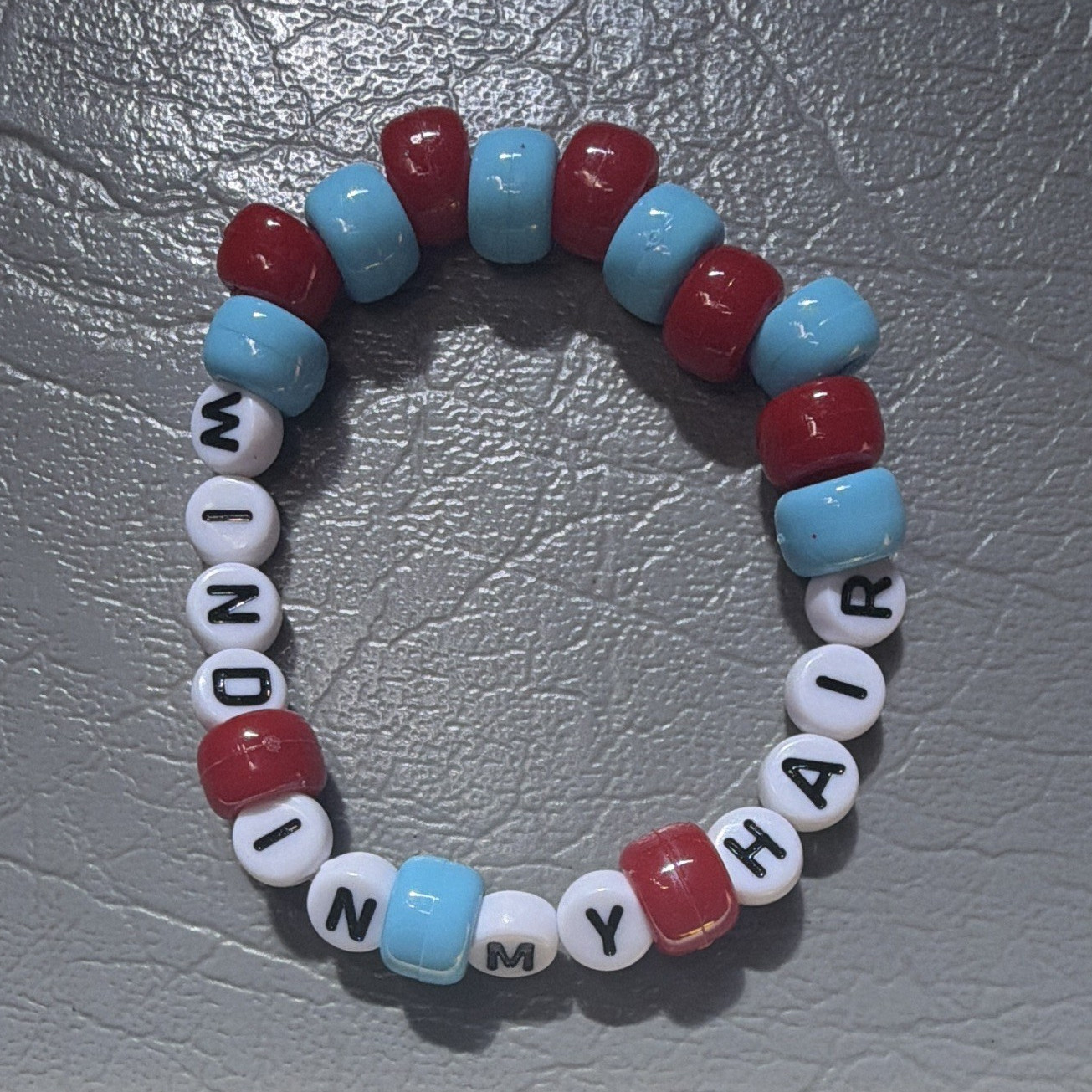 Stretch Beaded Letter/Name Bracelet Multicolor Plastic Round Beads, Sizable