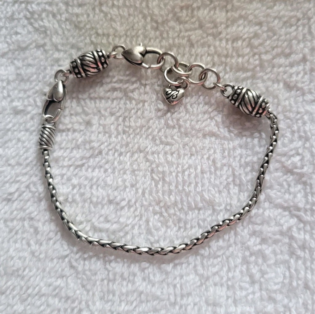 Brighton Barrel Slide Bracelet Add Charms Silver Plated Pre-owned