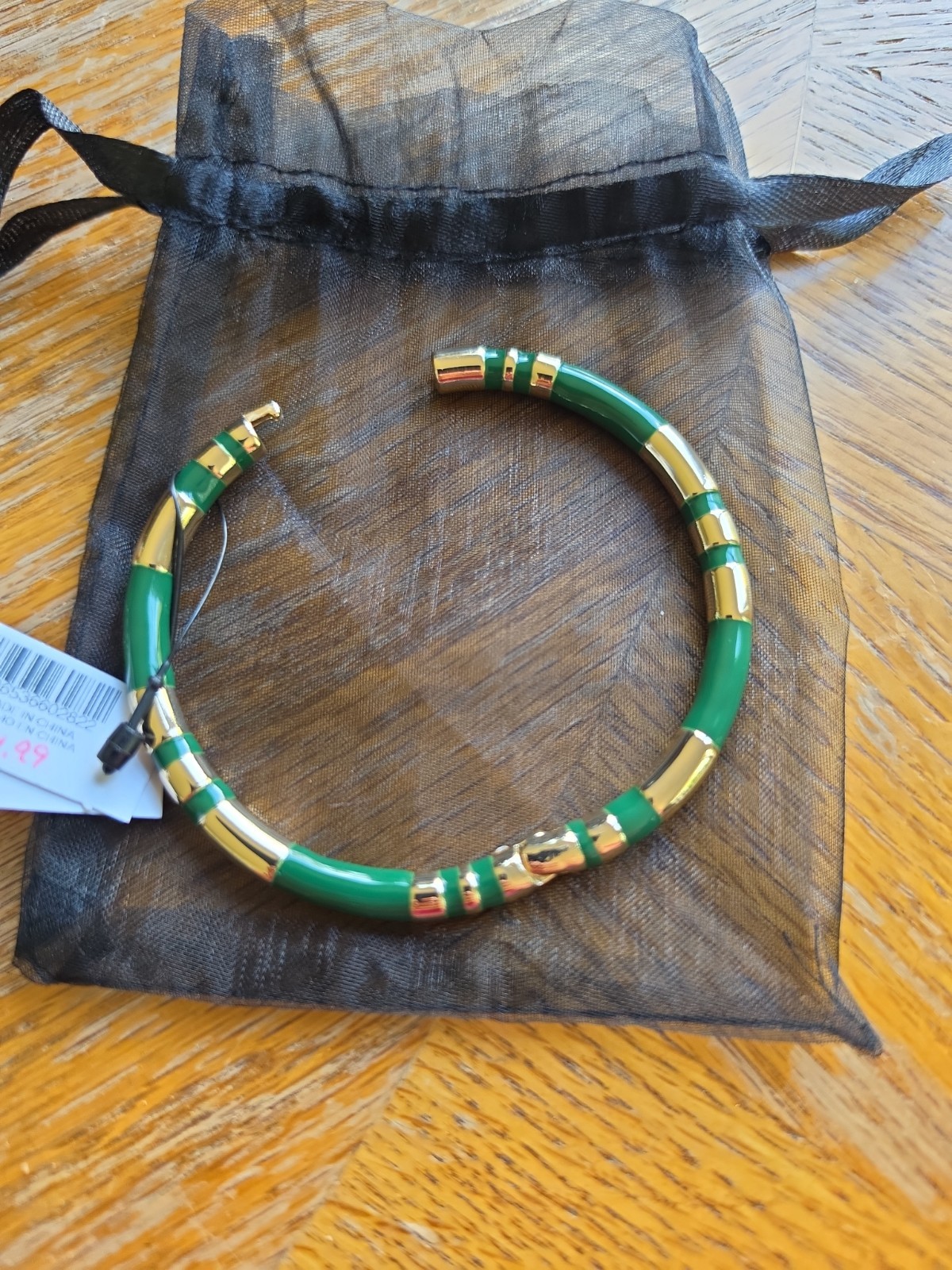 Chico’s Green Enamel Hinge Bangle