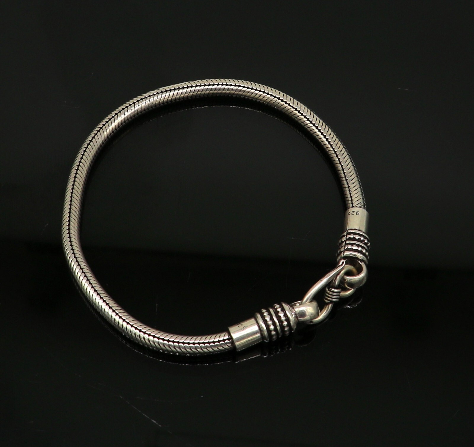 925 sterling silver customized vintage design snake chain unisex bracelet sbr213