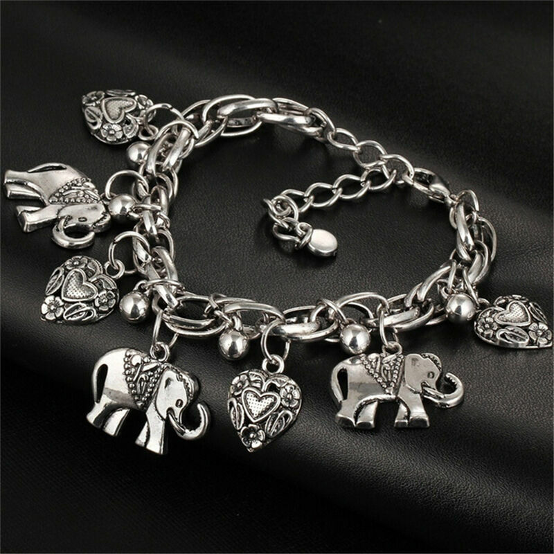 Elegant 925 Sterling Silver Unique New Women Fashion Charms Elephant 9″ Bracelet