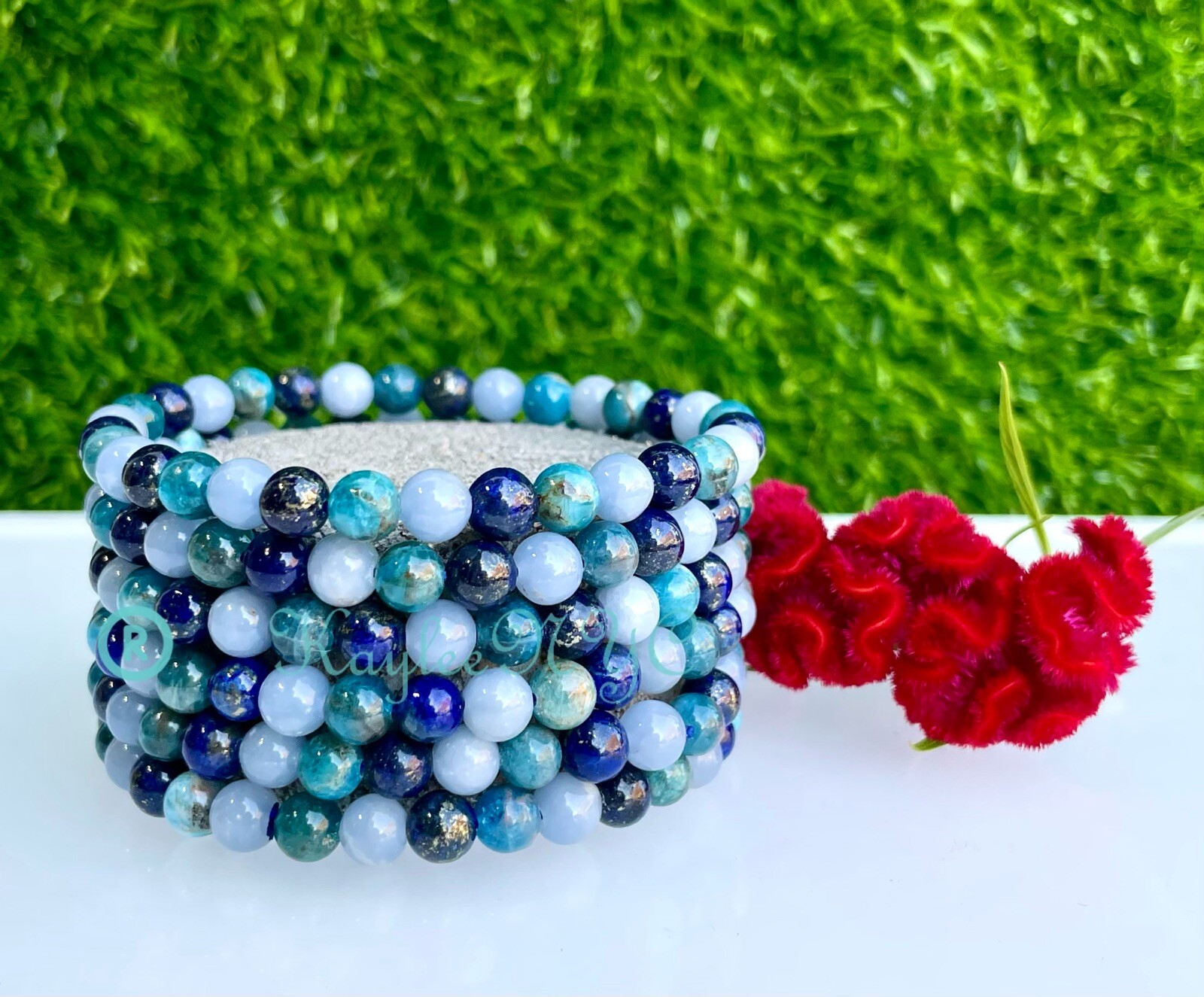 Wholesale 6 Pcs Natural Mix Crystal 6mm 7.5” Stretch Bracelet