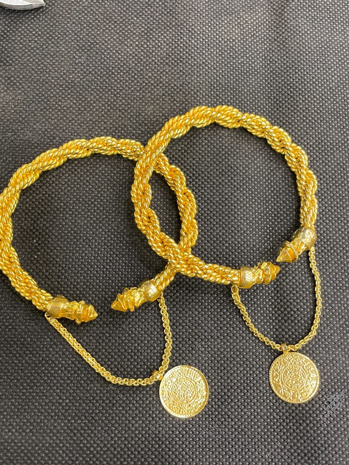 6 Tola High Quality Gold Dipper Coin Bangles Adjustable Turkish Ethnic Jewelry