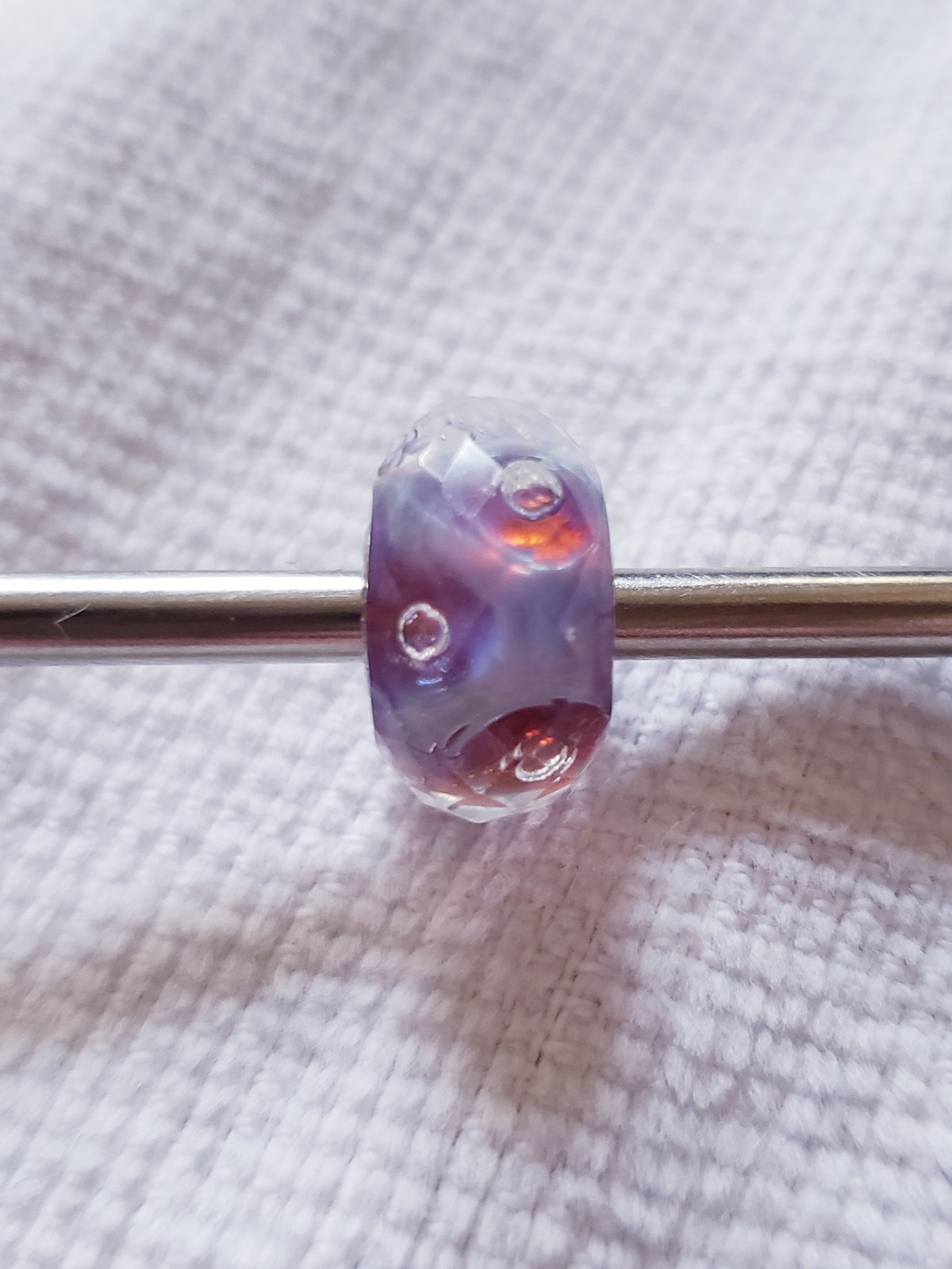 🔥 Very Gently Pre-Own Quite Rare Trollbeads Faceted Aurora OOAK Bead Sterl Silv