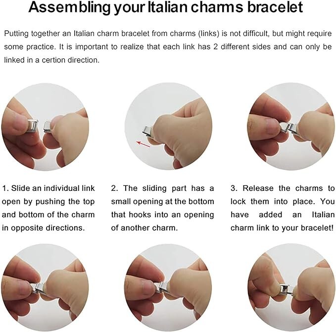 Yes Italian Charm Link 9mm Silver Fits All Italian Charms Bracelet