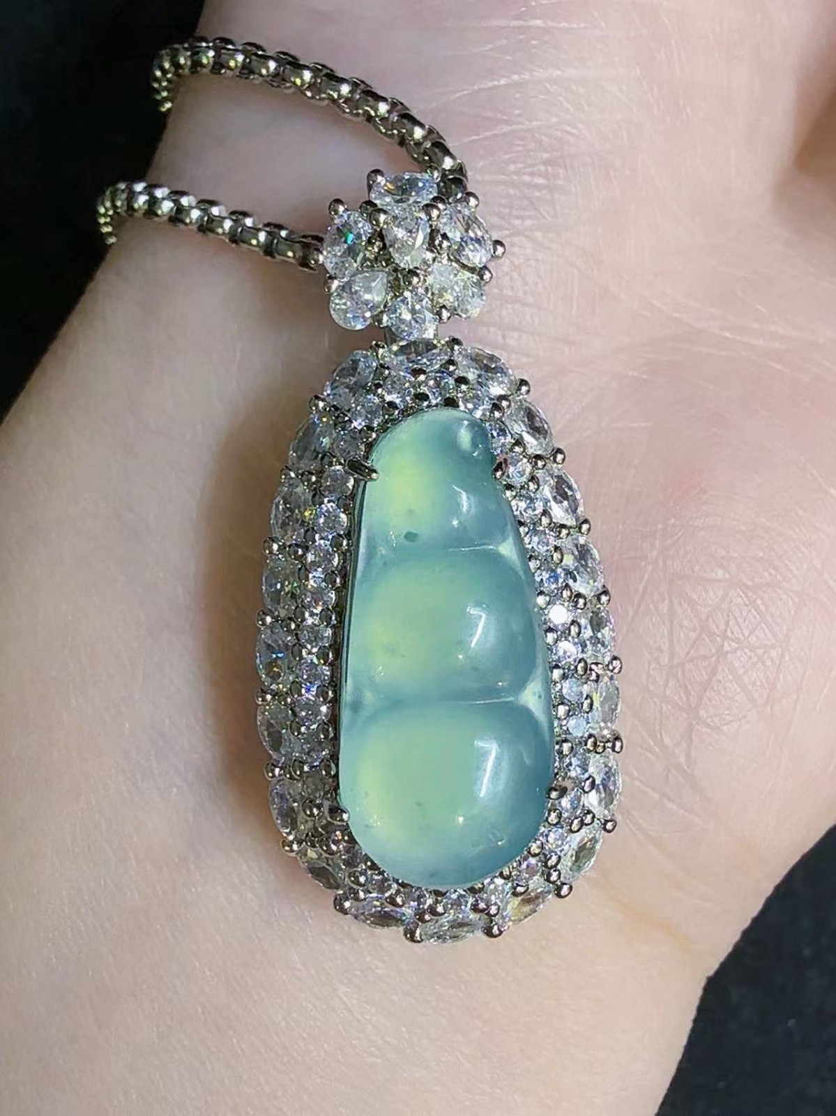Natural grade A jadeite sky blue pendant