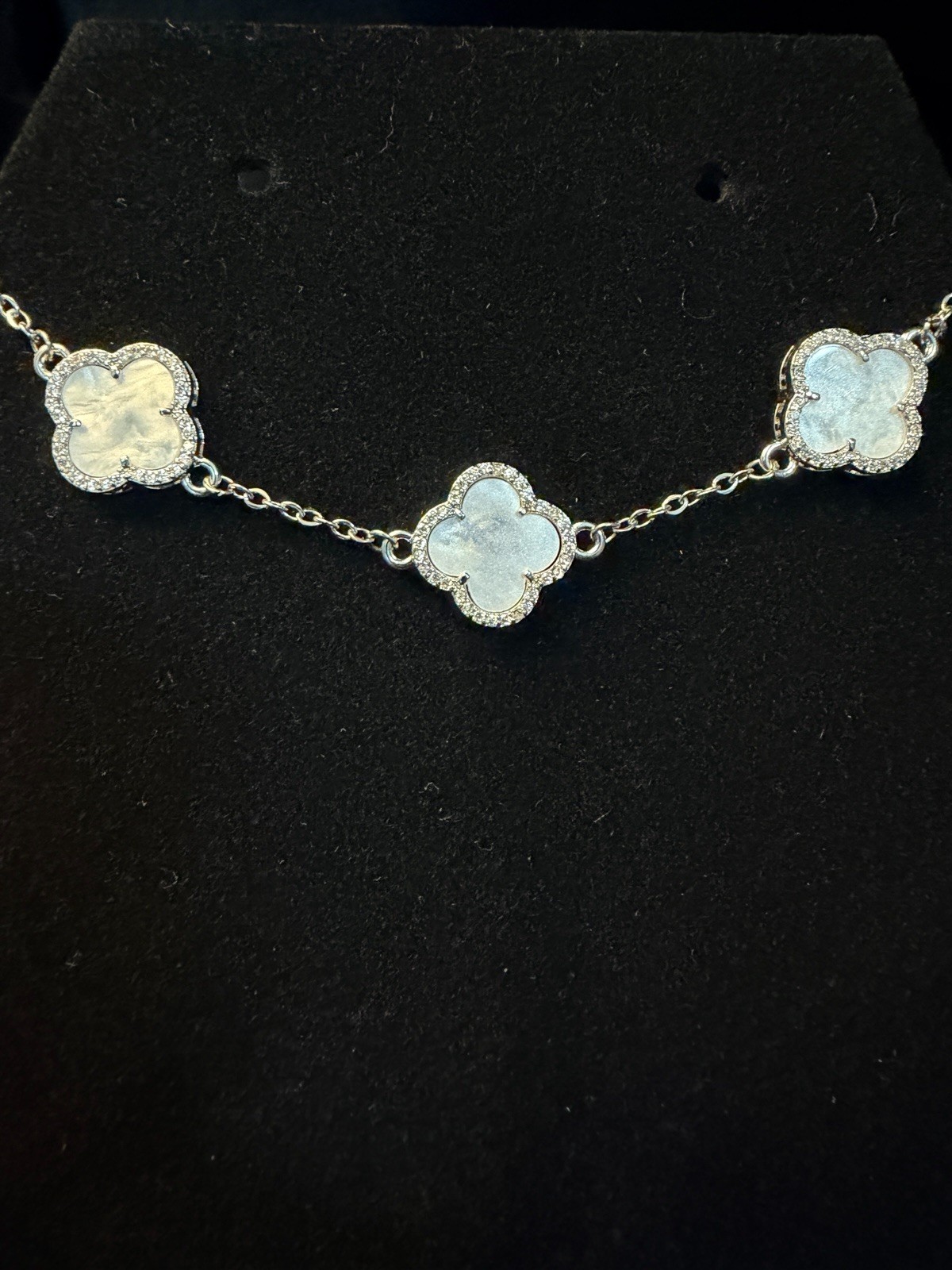 925 Sterling Silver Marble AAA CZ Bracelet White Inlay Pavé 7-9 in BEAUTIFUL