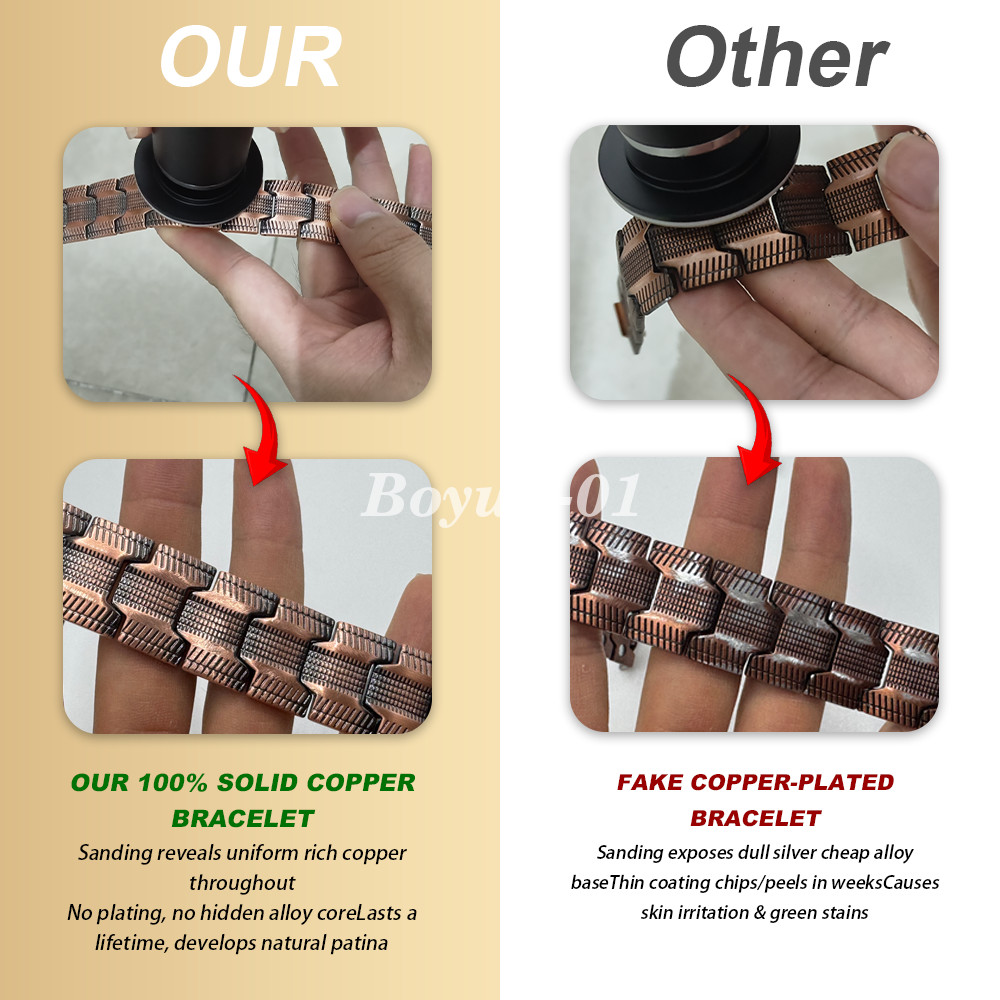 100% Pure Copper Magnetic Bracelet for Men Magnets Adjustable with Sizing Tool