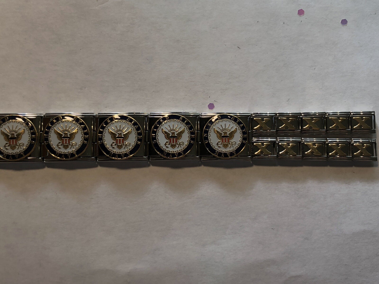 Italian Charm Links 18mm Large United States Navy Lot Of 5 Links New