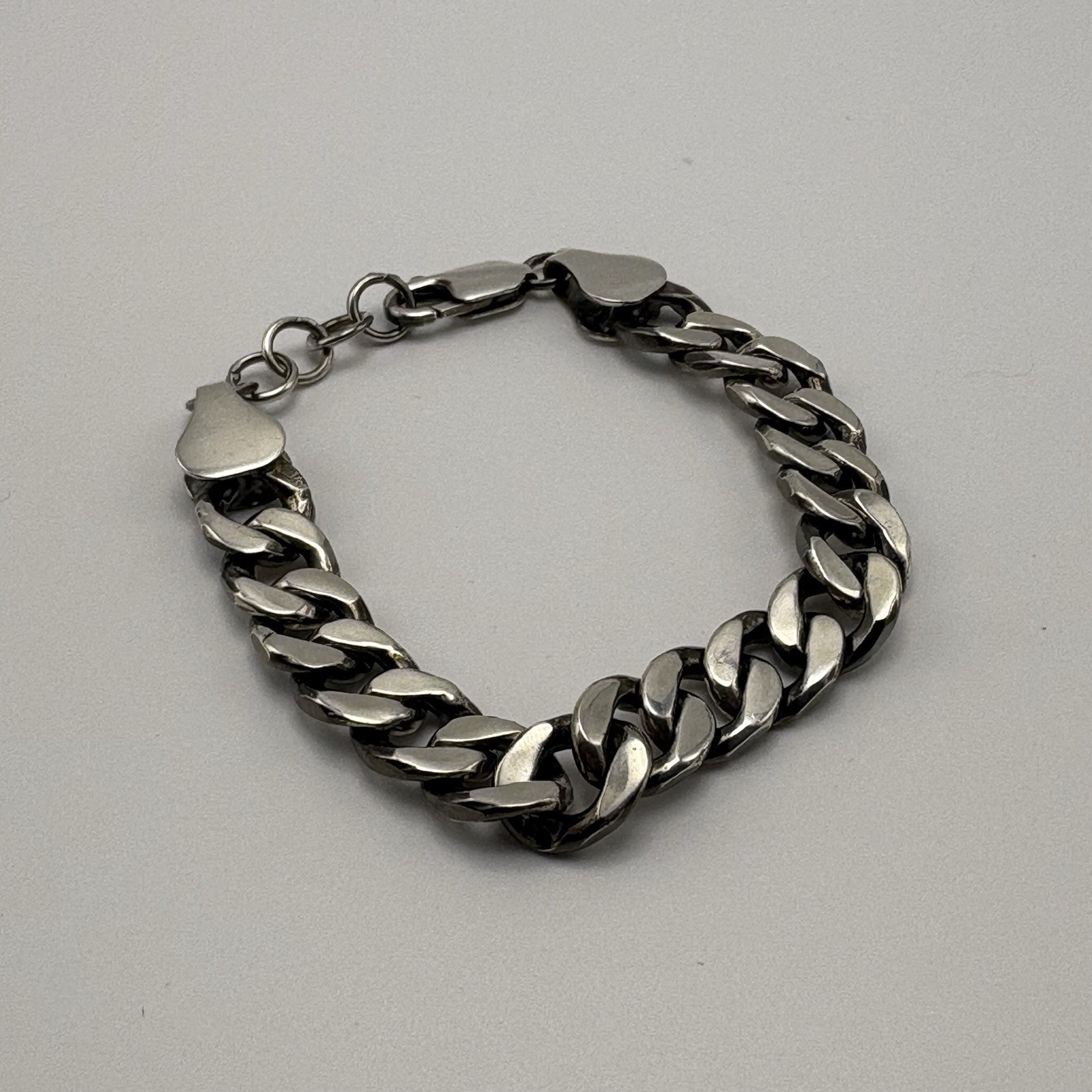 925 Sterling Silver Cuban Link Bracelet Heavy Curb Chain 28g 7.0”