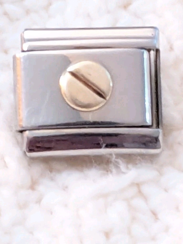 Authentic My Name Italian Charm Gold Screw Spacer Classic 9mm Link R198