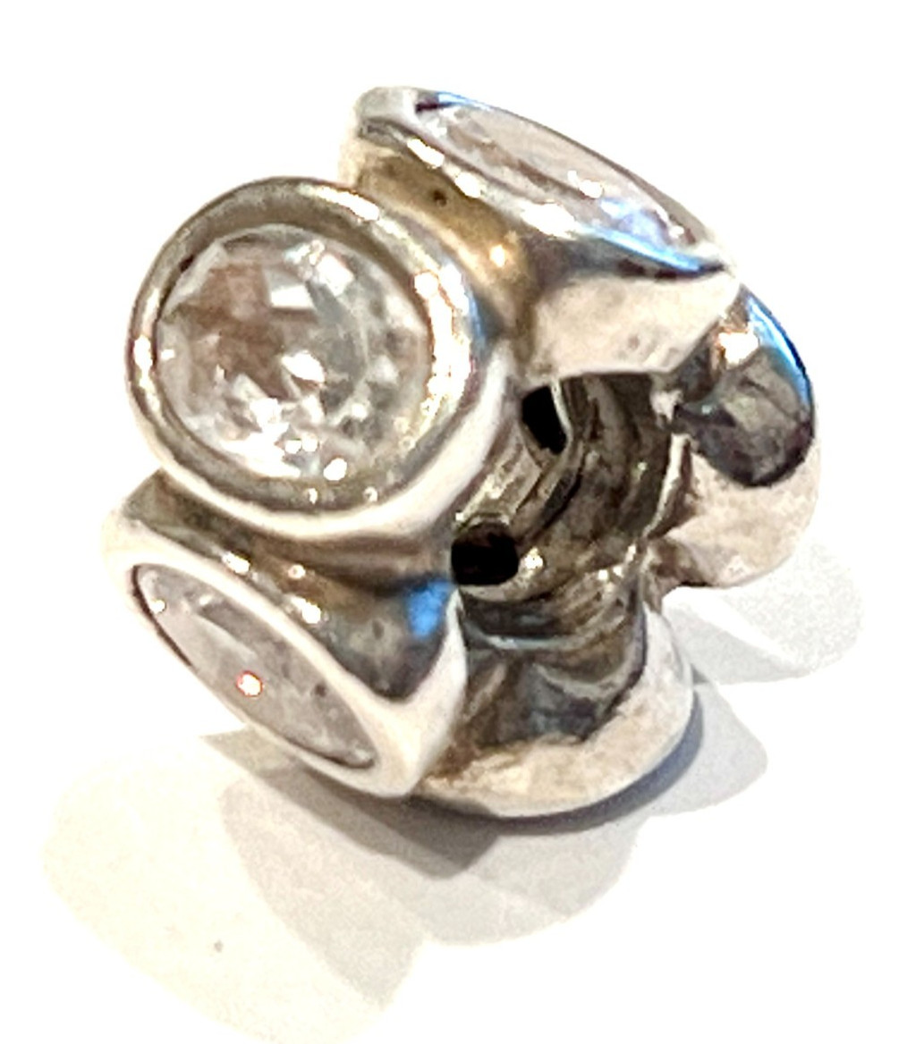 PANDORA 790311CZ Oval Lights Clear CZ Charm SterlingSilver Stamp ALE 925-RETIRED