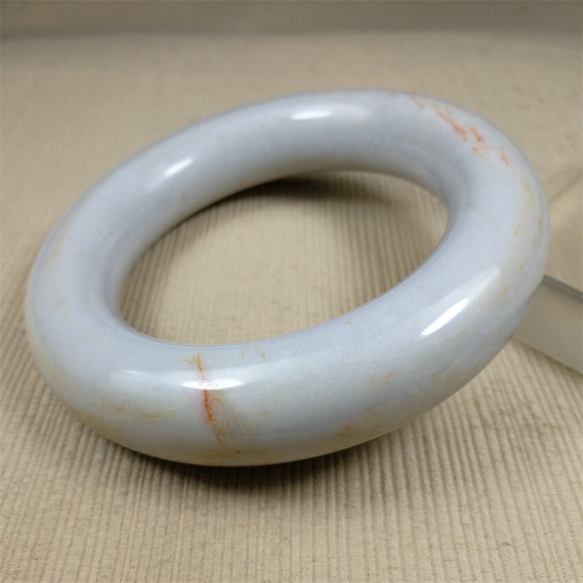 64.6MM China Ancient Red White NATURAL HETIAN Jadeite Jade Bracelet Bangle