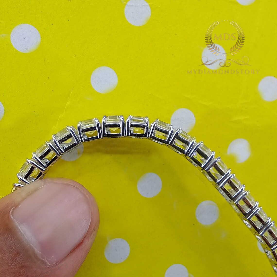 7′ Inch Long Tennis Wedding Bracelet 7 CT Asscher Cut VVS1 Solid 14K White Gold