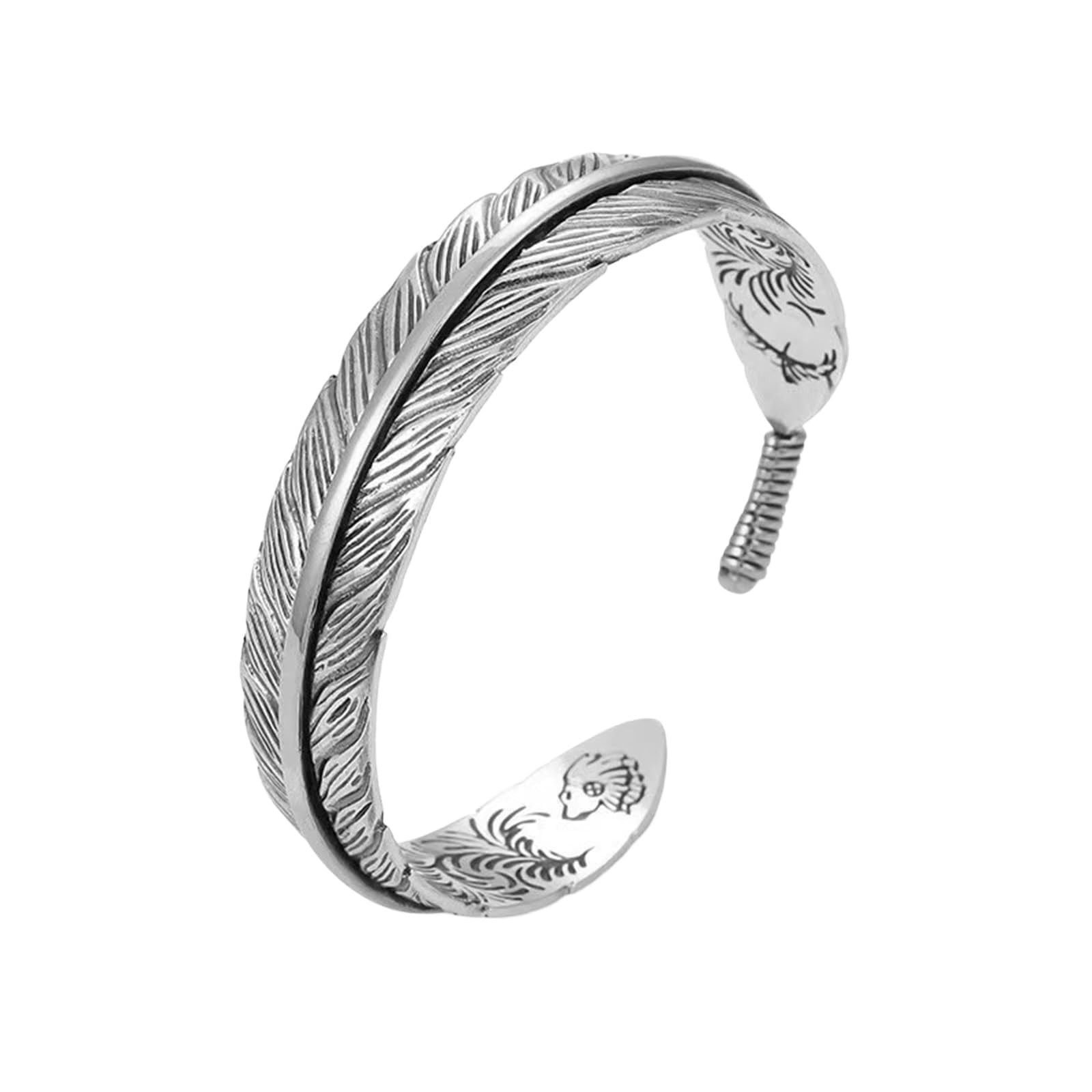 Feather Cuff Bracelet Adjustable Feather Bangle Vintage Tribal Open Bracelet