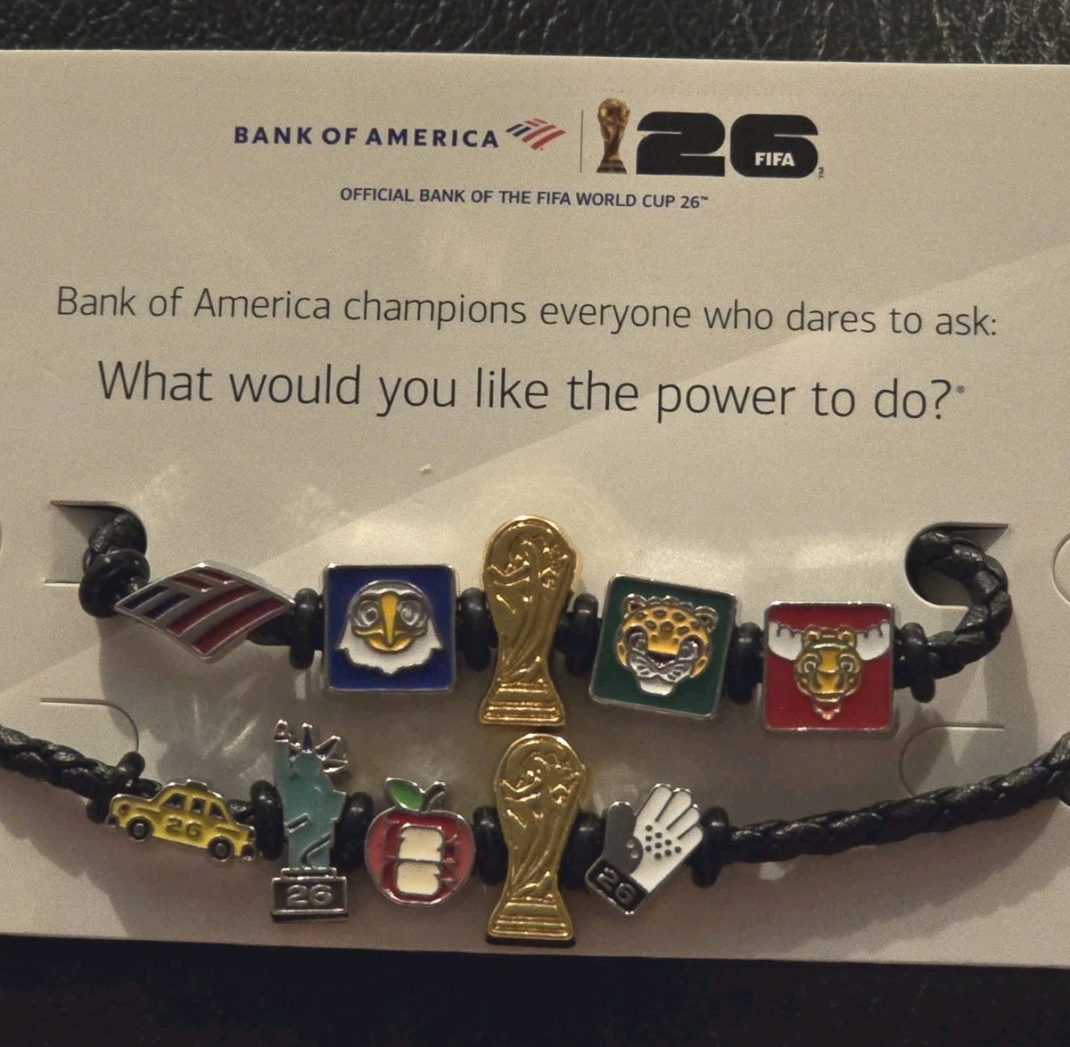 Bank of America FIFA World Cup 26 Braided Cord Charm NYC Bracelet Set 2 pc Large