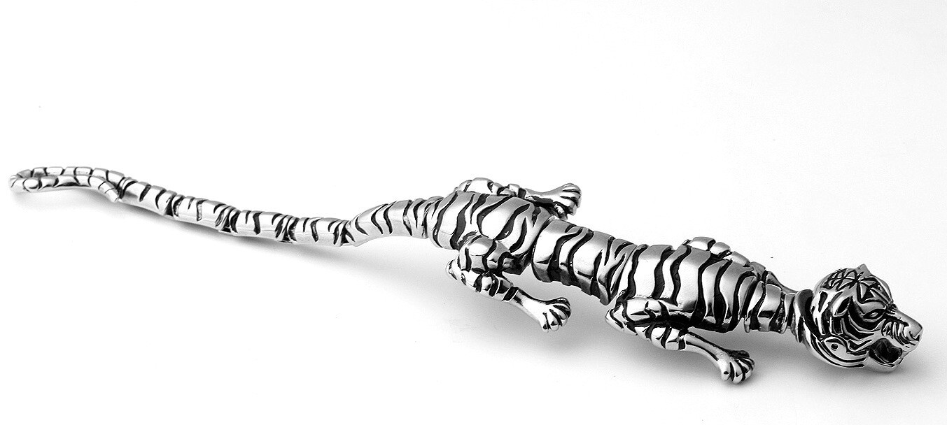 US Seller 8.5″ Heavy Rocker Biker Tiger Stainless Steel Bracelet 35mm Chain