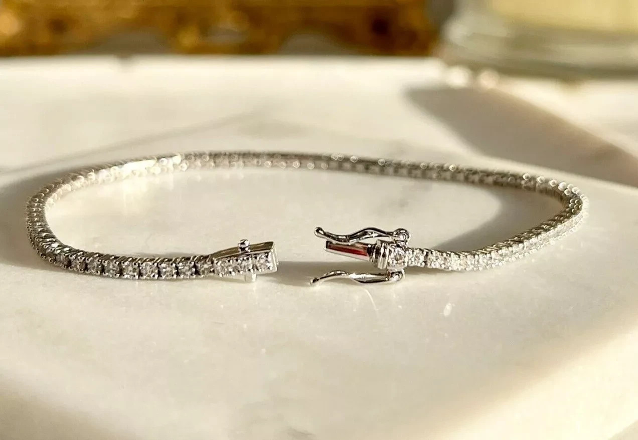 5Ct Round-Cut Lab Created Diamond Women’s Tennis Bracelet 14K White Gold Plated