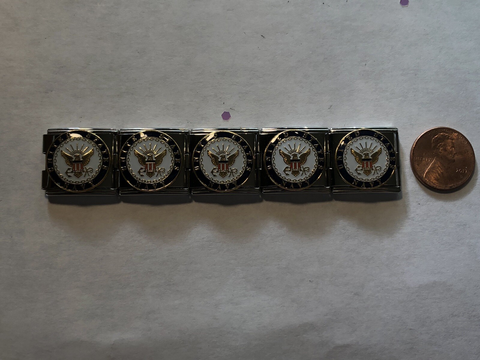 Italian Charm Links 18mm Large United States Navy Lot Of 5 Links New